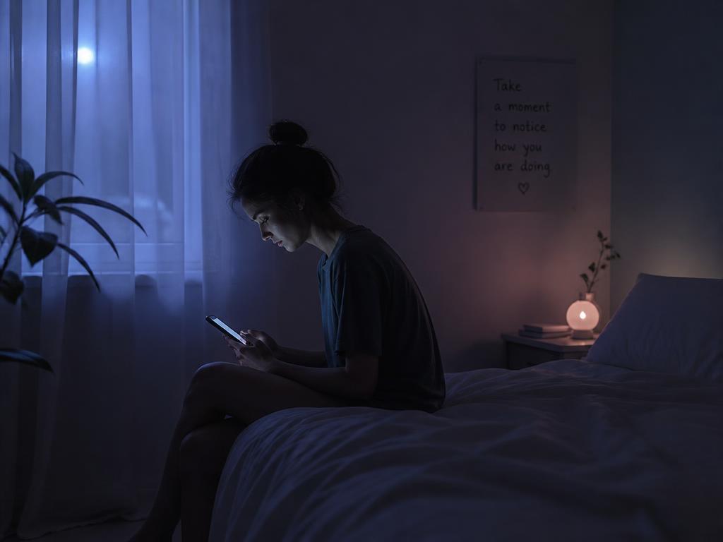 Person on their phone late at night, finding calm support